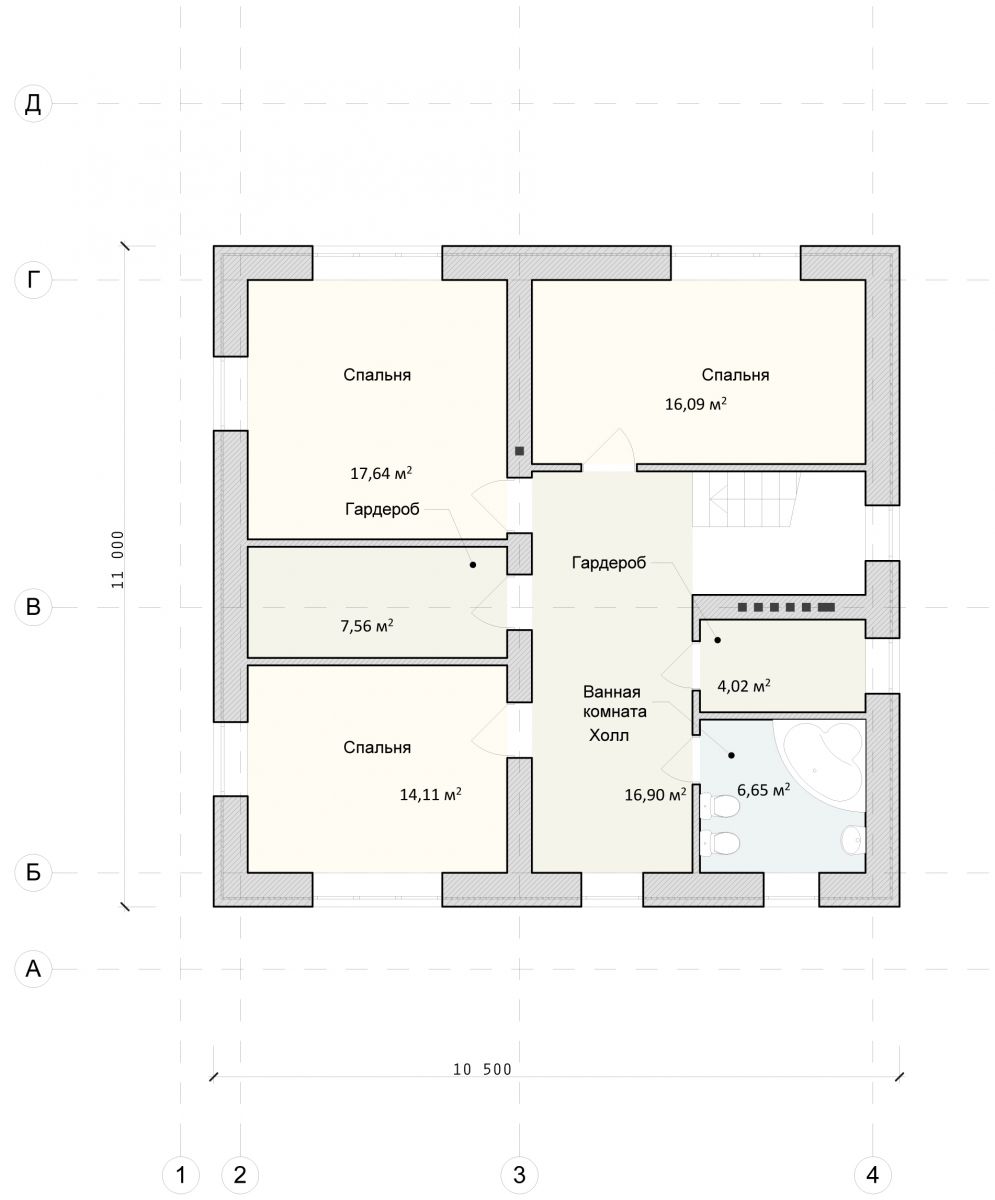 Планировка дома на 4 спальни двухэтажный